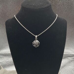 Silver Filigree charm Pendant Necklace color bar